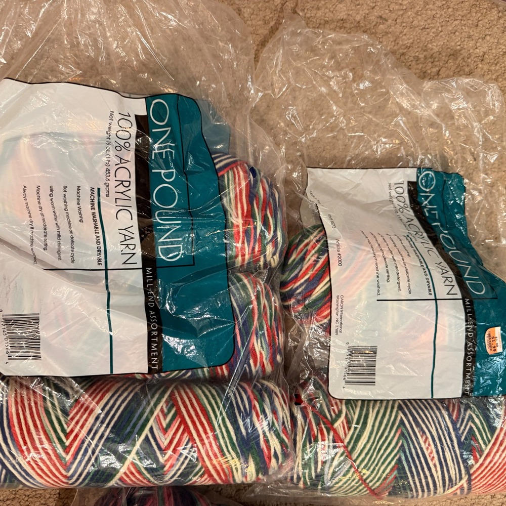 Caron One Pound 100% Acrylic Yarn Mill End Assortment 5 Skein Bundle